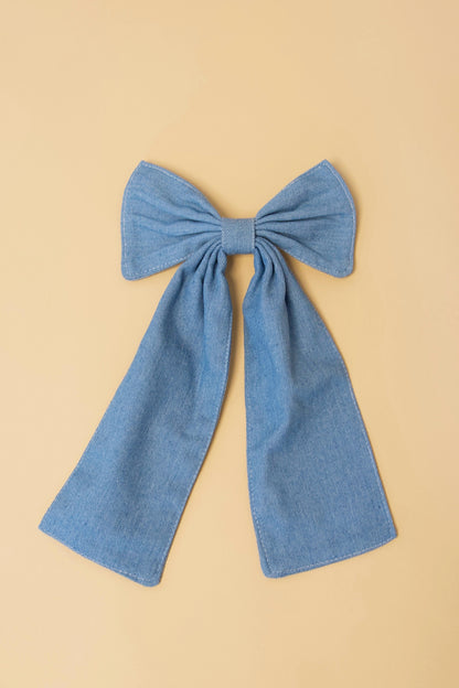 Large Denim Bow