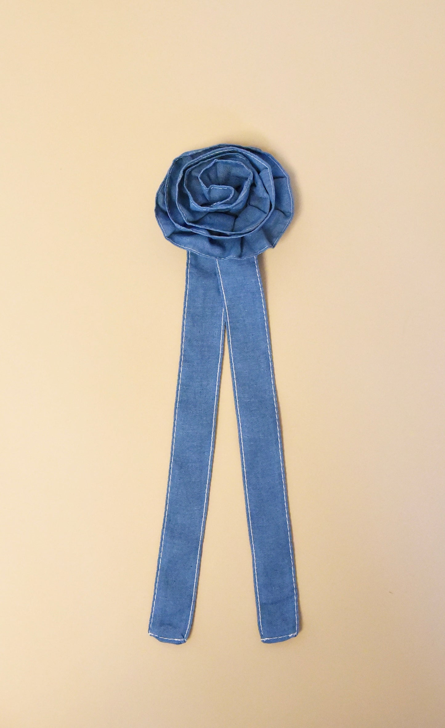 Denim Flower Bow