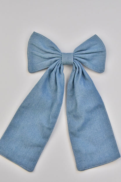 Large Denim Bow