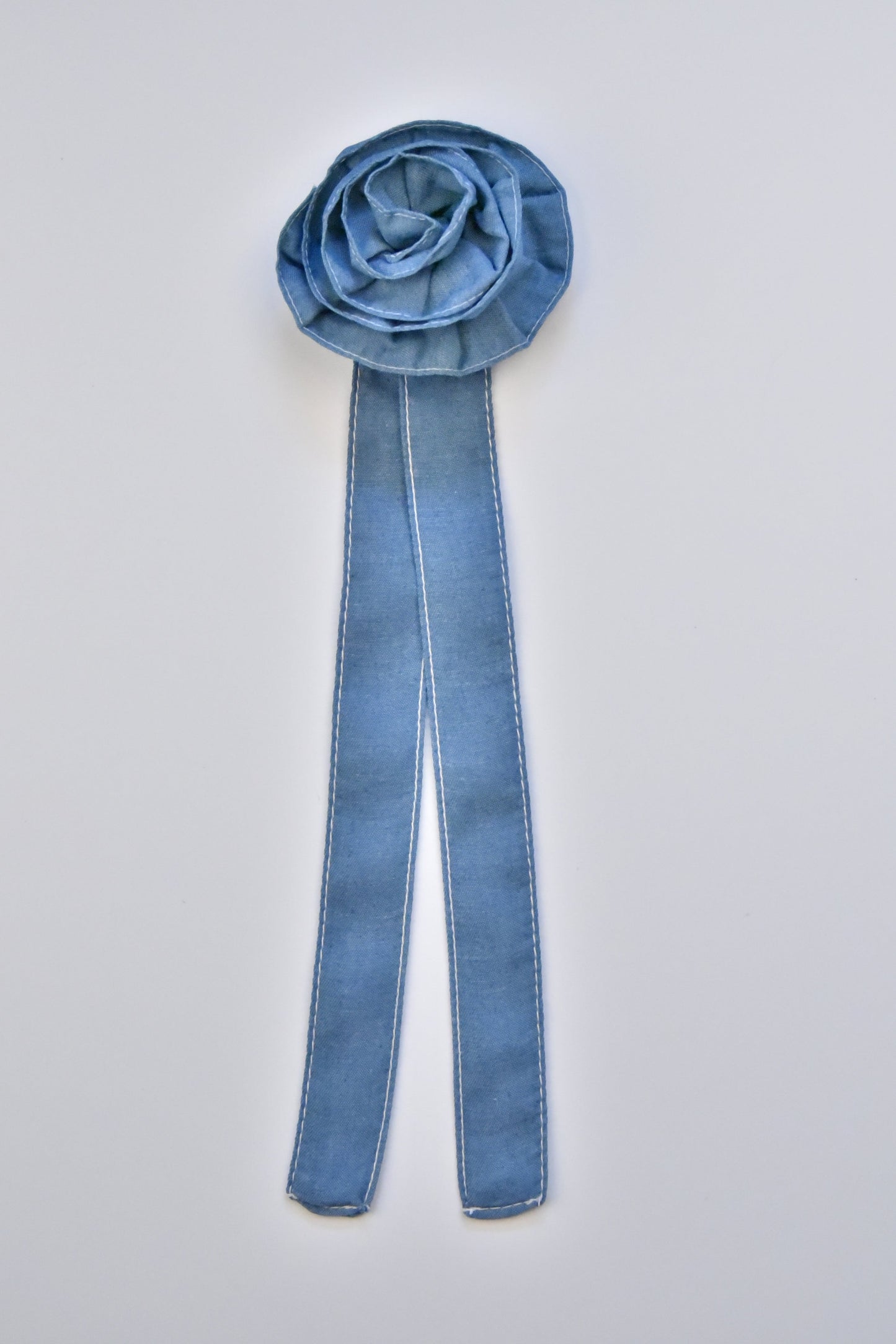 Denim Flower Bow