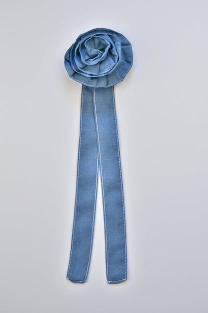 Denim Flower Bow