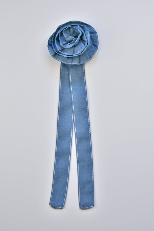 Denim Flower Bow
