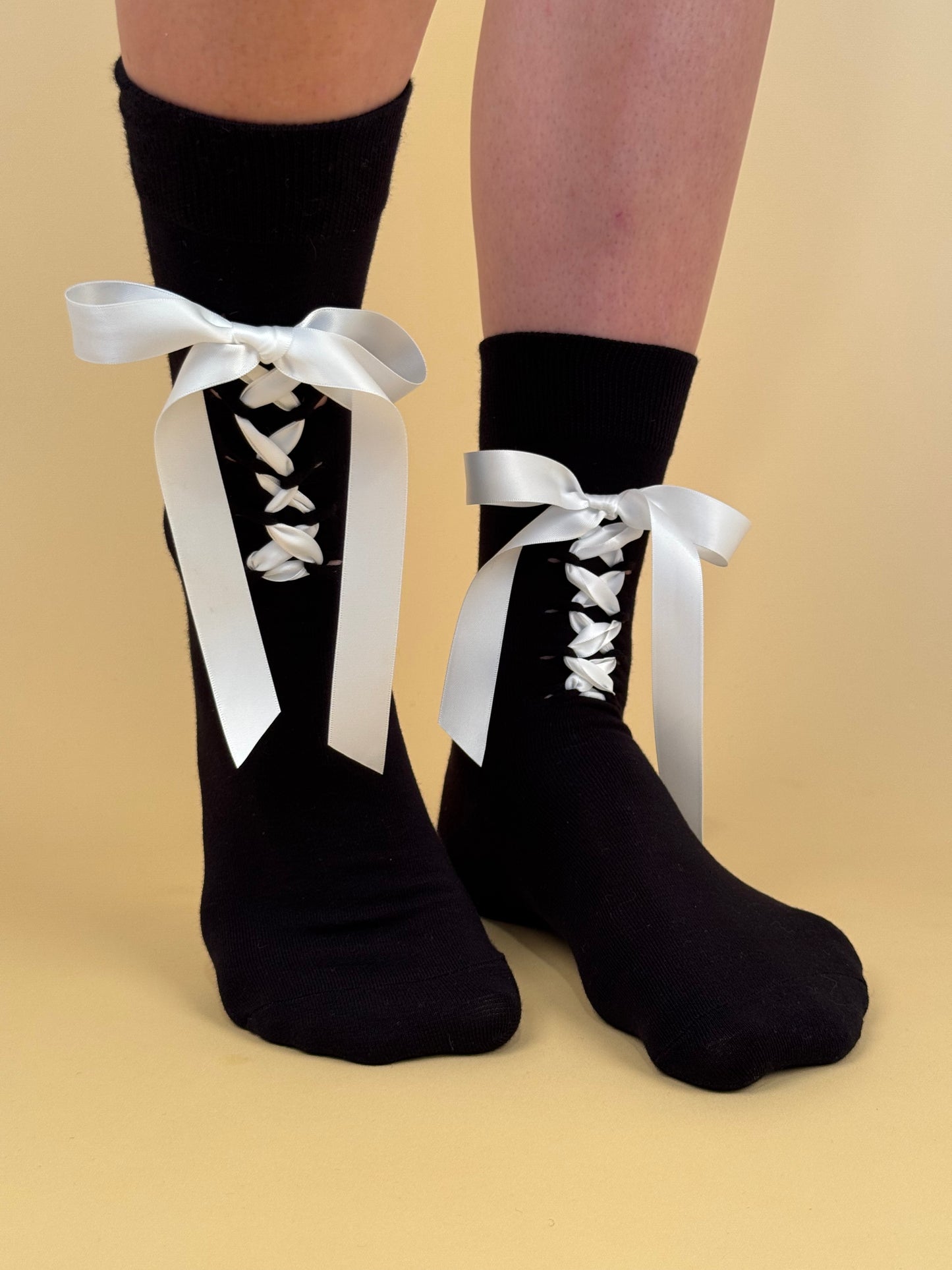 Lace Up Bow Socks
