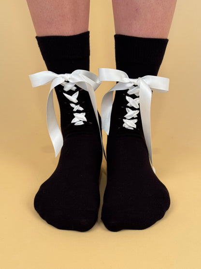 Lace Up Bow Socks