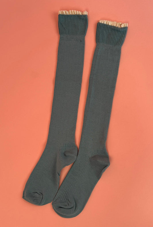 Teal Knee-High Knit Socks