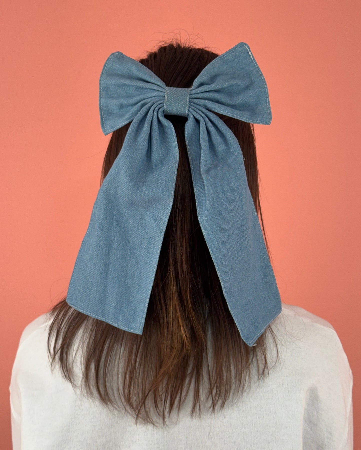 Large Denim Bow